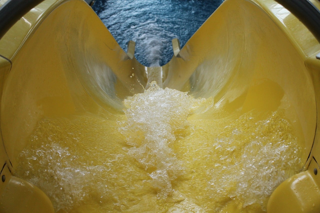 Yellow waterslide.