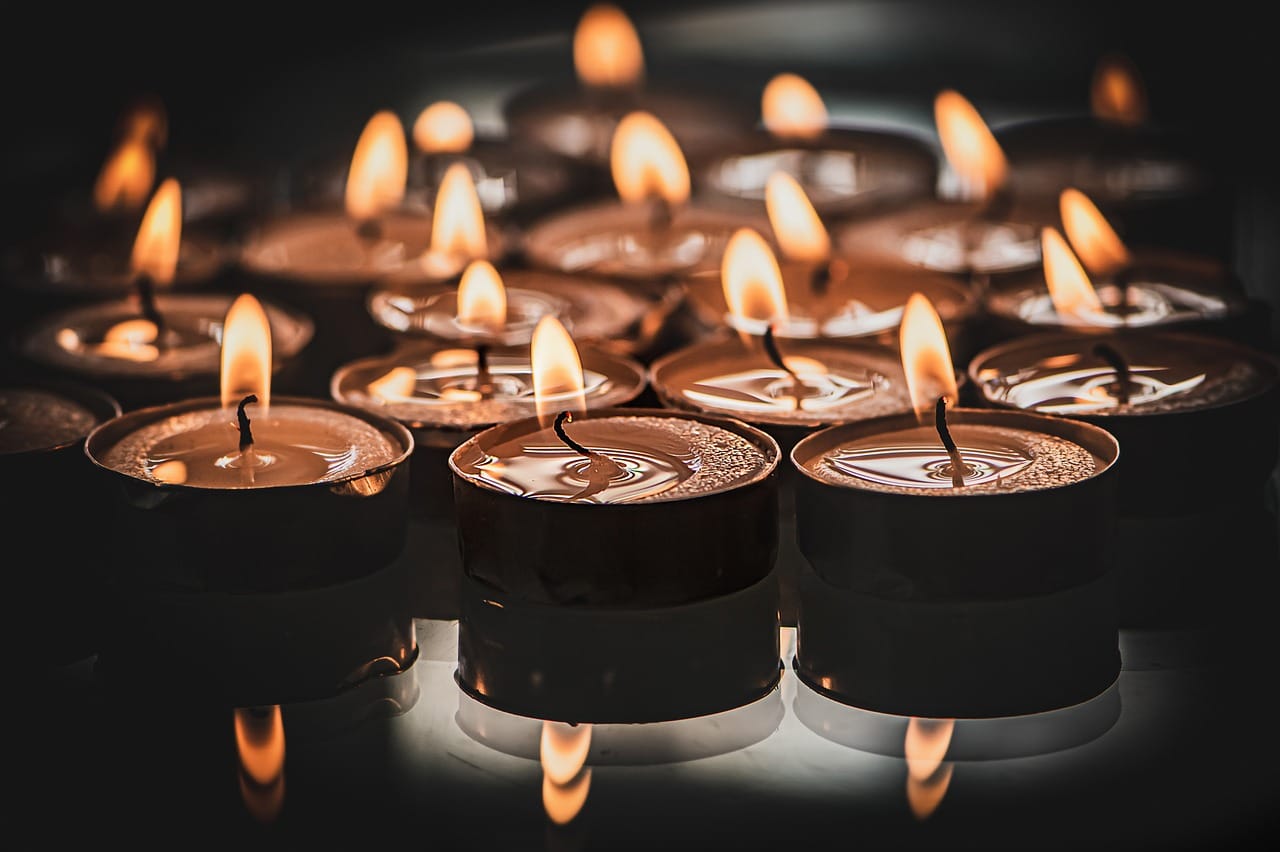 Small candles lit in memory of accident victim